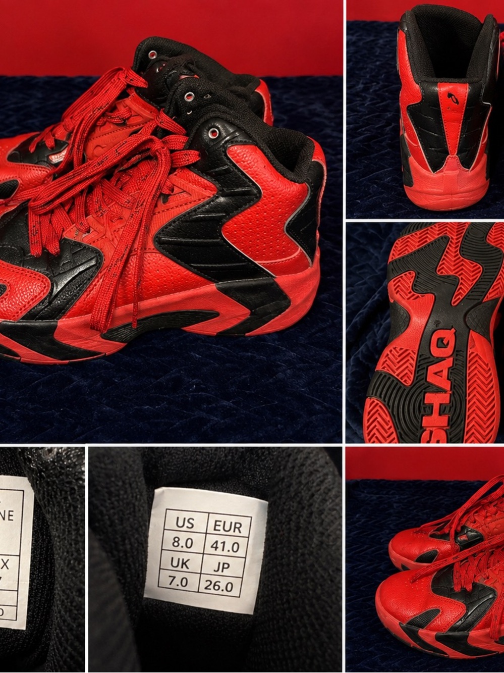 Men's Red and Black Athletic Basketball Shoes - Shaq